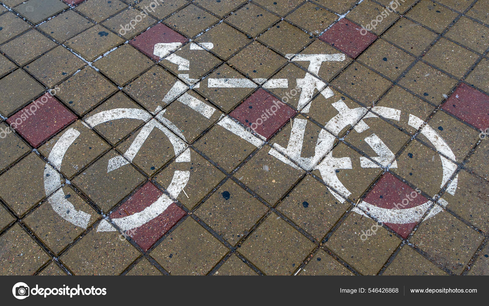 Pavement Biking Against Traffic Concept Traffic Sign White Bike
