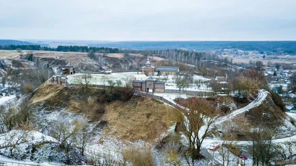 Vista Aérea Castelo Medieval Cidade Belarusiana Mstislavl Conceito Viagem Natureza — Fotografia de Stock