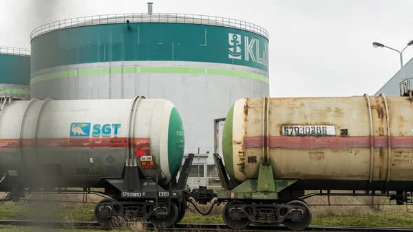 Vervoer Van Olie Vrachttanks Spoorwegterminal Bedrijfsconcept Achtergrond Van Industrie — Stockfoto