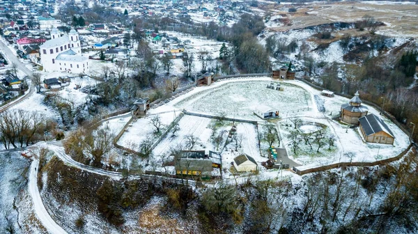 Vista Aérea Castelo Medieval Cidade Belarusiana Mstislavl Conceito Viagem Natureza — Fotografia de Stock