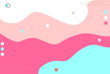 Soyut sıvı geometrik şekiller ve modaya uygun memphis tarzı kart tasarımının arka planından. Poster, broşür, düzen, şablon veya sunum kullanabilirsiniz.