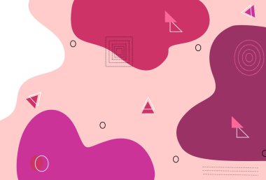 Soyut sıvı geometrik şekiller ve modaya uygun memphis tarzı kart tasarımının arka planından. Poster, broşür, düzen, şablon veya sunum kullanabilirsiniz.