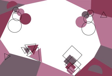 Geometrik şekil, ilginç bir çizgi ve renk karışımı, açık ve koyu mor karışımlı beyaz arkaplan.