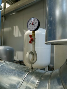 A monometer installed on the pipeline on a plant