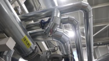 A slow motion video of steam boiler on a TPP