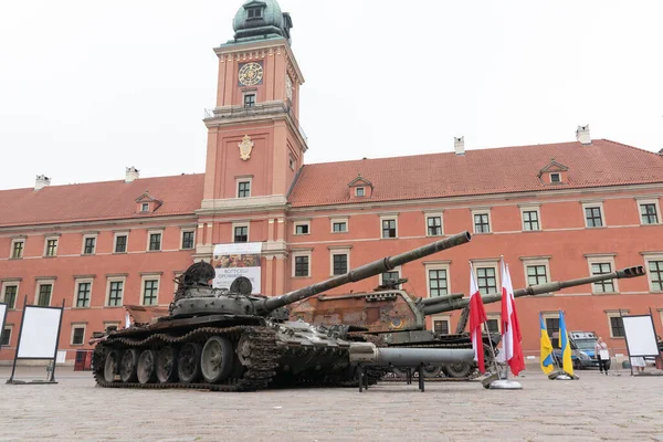 Warsaw Poland Haziran 2022 Ukrayna Rus Askeri Araçlarında Yok Edilenlerin — Stok fotoğraf