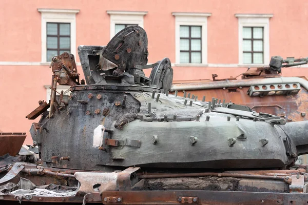 Warsaw Poland June 2022 Exhibition Destroyed Ukraine Russian Military Vehicles — Stockfoto