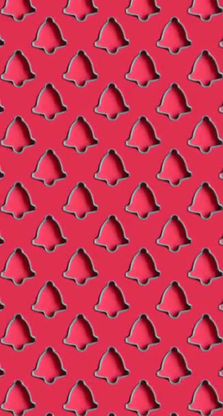 Rotating pattern bell on a red background — Stock Video