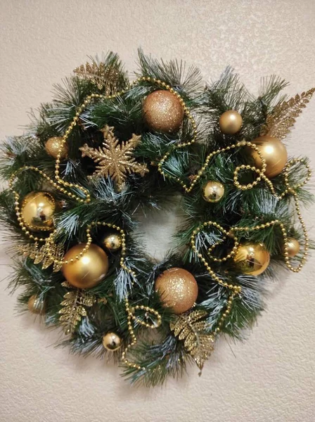 Wreath decoration for holiday new year and christmas — Foto Stock