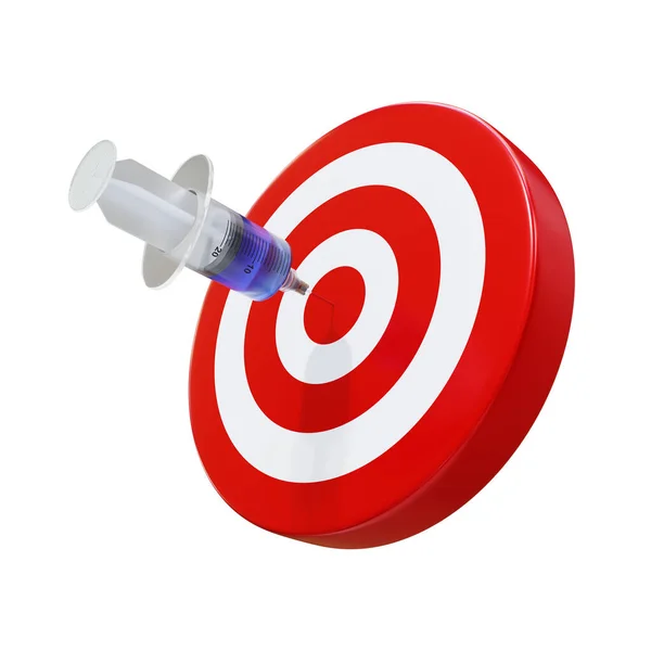 Bullseye Target Icon Symbol Syringe Arrow Dart Targeting Sign Illustration — Stock Photo, Image