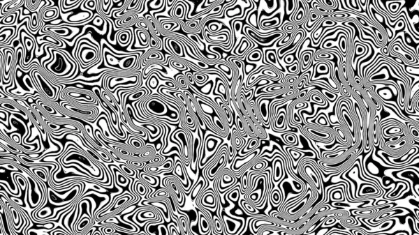 Абстрактные Черно Белые Искажённые Кольца — стоковое фото
