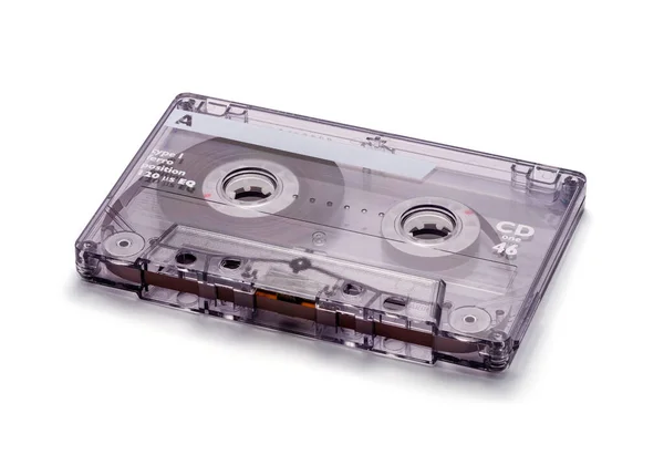 Retro Classic Cassette Tape Isolated White Background Clipping Path — Stock Photo, Image