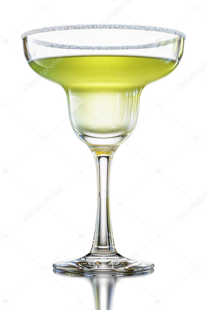 3D Margarita Cocktail isolated on White Background With Clipping Path