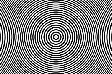 Hipnotik Siyah ve Beyaz Konsantrik Çemberler Optik İllüzyon