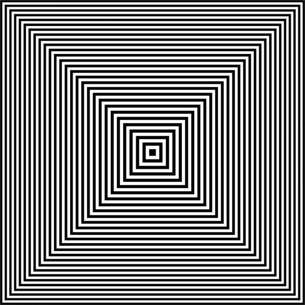 Гіпнотичні Чорно Білі Концентричні Квадрати Оптична Ілюзія — стокове фото