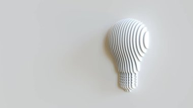 3D Conceptual Image of a Lightbulb Shaped Slices Coming Out of the Wall With Clipping Path
