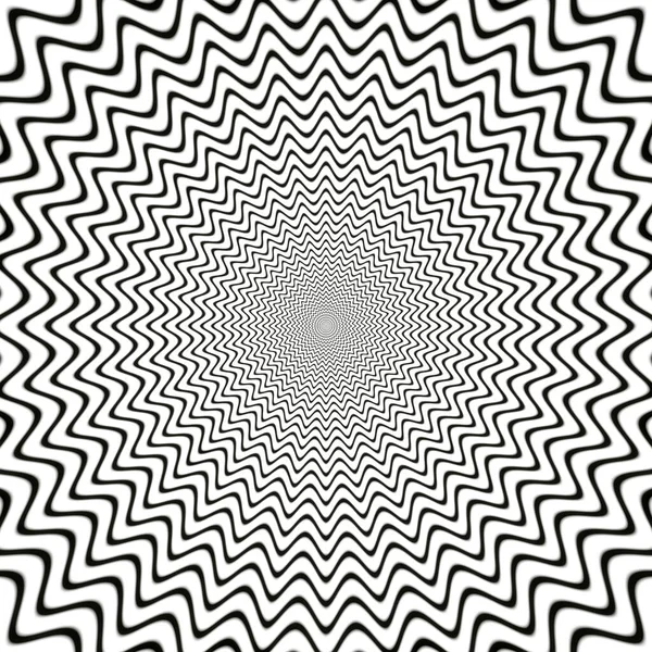 Гіпнотична Психоделічна Чорно Біла Оптична Ілюзія — стокове фото