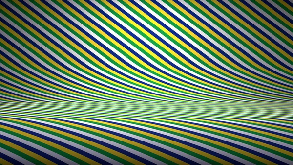 3D Abstract Background as Studio Backdrop In Brazilian National Flag Colors