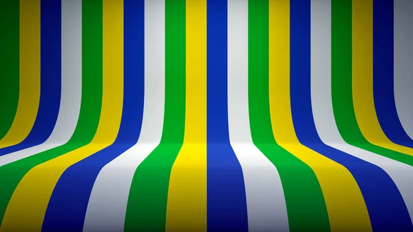 3D Abstract Background as Studio Backdrop In Brazilian National Flag Colors