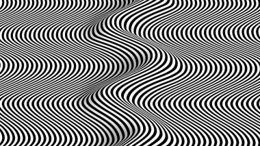 3D Sürreal Çizgili Desen Arkaplan, Optik İllüzyon İllüzyonu