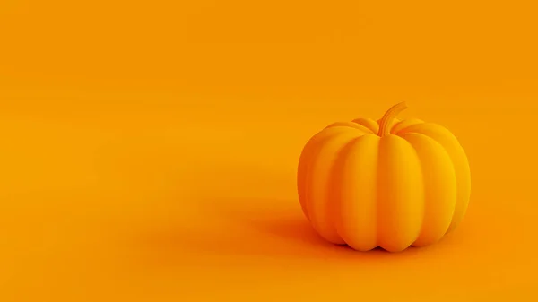 Ilustración Calabaza Tema Halloween Fondo Naranja Con Ruta Recorte —  Fotos de Stock