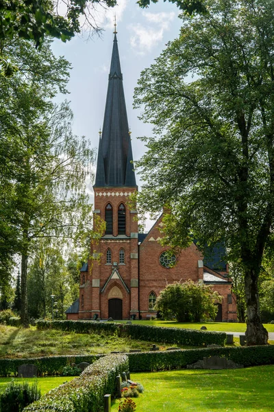 Sommer Ansicht Einer Alten Kirche Guldsmedshyttan Auf Dem Schwedischen Land — Stockfoto