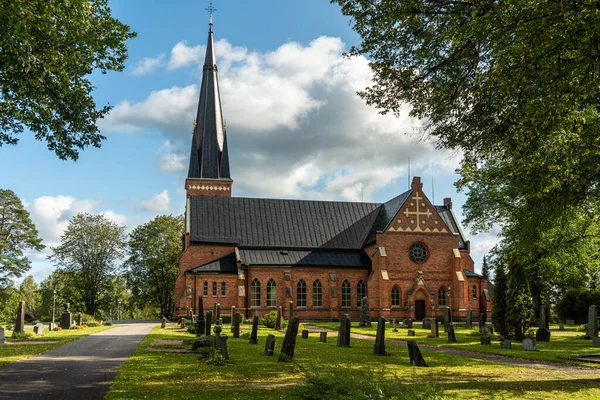 Sommer Ansicht Einer Alten Kirche Guldsmedshyttan Auf Dem Schwedischen Land — Stockfoto