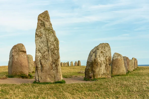 Ales Stones Osterlen Sweden Mystical Rock Formation Early Iron Age — Stock Photo, Image