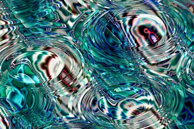 Güzel taranmış asimetrik desenli yeşil, mavi ve turkuazlı soyut arkaplan