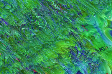 Güzel taranmış asimetrik desenli yeşil, mavi ve turkuazlı soyut arkaplan