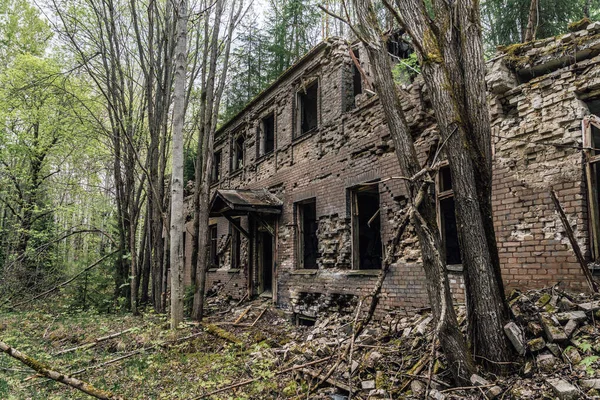 Velho Edifício Abandonado Dacayed Meio Uma Floresta Remanescente Uma Cidade — Fotografia de Stock