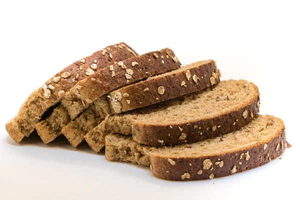 Gedetailleerde Close Van Sneetjes Gezond Volkoren Brood — Stockfoto