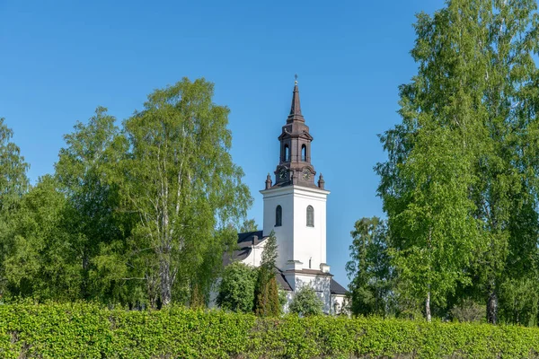 Ancienne Église Pierre Blanche Ockelbo Suède Par Une Belle Journée — Photo