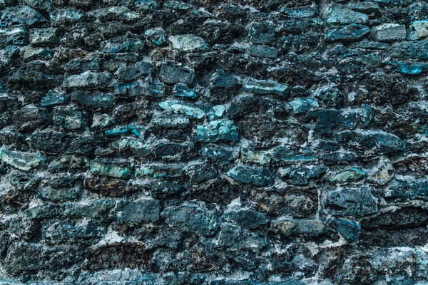 Alte Erodierte Mauer Aus Blauen Schlackensteinen — Stockfoto