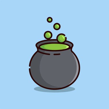 Kazanın çizim vektör grafiği. Cadılar Bayramı için mükemmel, Cadılar Bayramı için, vs..