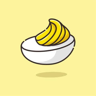 Baharatlı yumurtanın çizim vektör grafiği. Baharatlı yumurta günü için mükemmel..