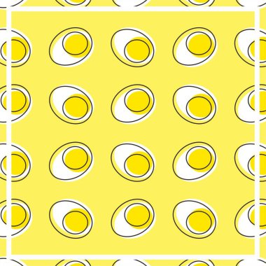 Yumurta parçaları modelinin çizim vektörü. Baharatlı yumurta günü için mükemmel..