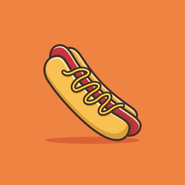 Ilustracja Grafika Wektorowa Hot Doga Idealny Książek Menu Plakatów Banerów — Wektor stockowy