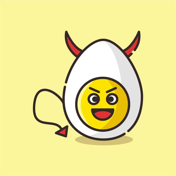 Illustration Vector Graphic Deviled Egg Character Perfect Deviled Egg Day — Stock Vector