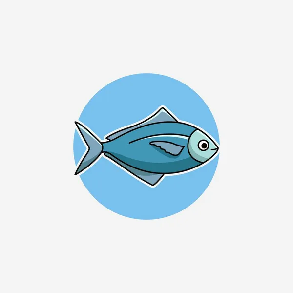 Illustrationsvektorgrafik Eines Fisches Fisch Minimalistischen Stil Isoliert Auf Weißem Hintergrund — Stockvektor