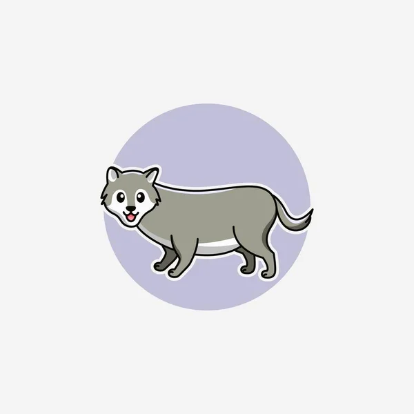 늑대의 그래픽을 봅시다 울프의 미니멀리즘 스타일은 배경에서 분리되었다 귀여운 — 스톡 벡터