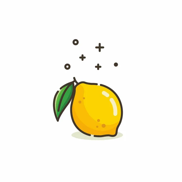 レモンのイラストベクトルグラフィック 白を基調としたレモンミニマリストスタイル イラストはウェブランディングページ バナー チラシ ステッカー カードなどに適しています — ストックベクタ