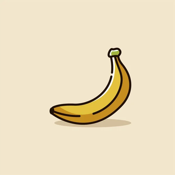 Ilustración Gráfica Vectorial Banana Estilo Minimalista Plátano Aislado Sobre Fondo — Vector de stock