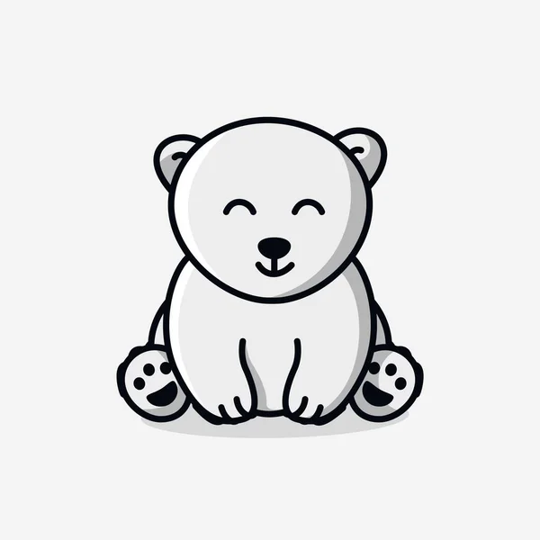 Illustrationsvektorgrafik Des Eisbärbabys Eisbärbaby Minimalistischen Stil Isoliert Auf Einem Grauen — Stockvektor