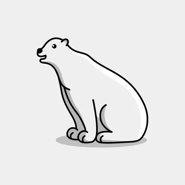 Illustration Vektor Grafik Isbjörnen Polar Bear Minimalistisk Stil Isolerad Grå — Stock vektor