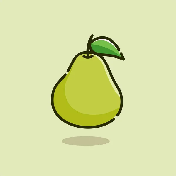 Illustration Vector Graphic Pear Pear Minimalist Style Isolated Green Background — Stock Vector