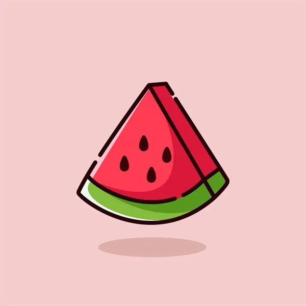 Illustration Vector Graphic Watermelon Watermelon Minimalist Style Isolated Pink Background — Stock Vector