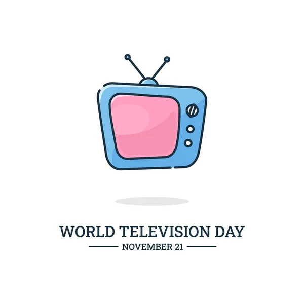 Dünya Televizyon Günü 'nün illüstrasyon vektör grafiği. İllüstrasyon afişler, el ilanları, çıkartmalar, kartlar vs. için uygundur.