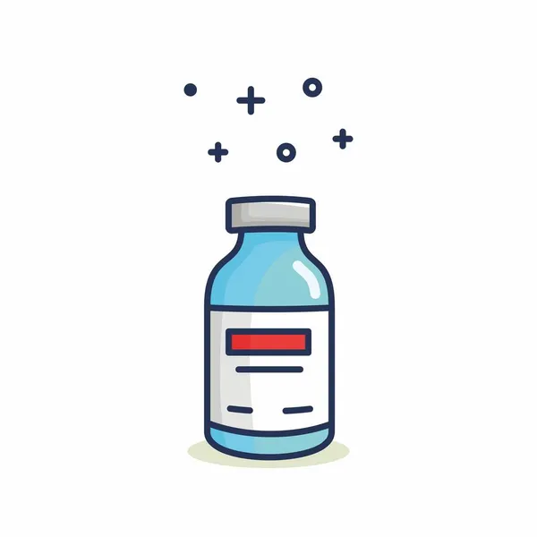 Illustration Vector Graphic Bottle Vaccine Bottle Vaccine Minimalist Style Isolated — Stock Vector