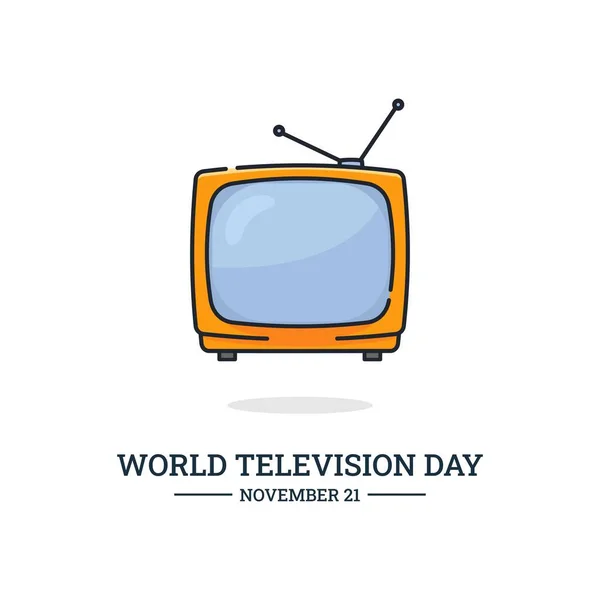 Dünya Televizyon Günü 'nün illüstrasyon vektör grafiği. İllüstrasyon afişler, el ilanları, çıkartmalar, kartlar vs. için uygundur.